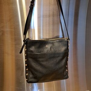 DKNY Black Crossbody Bag with Gold Accents